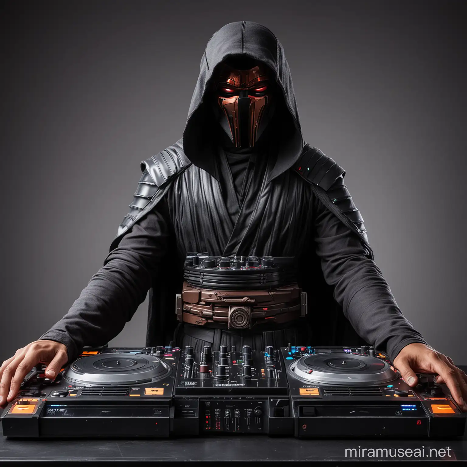 Darth Revan DJ with DJ Pioneer Controller Galactic Mixmaster in Action