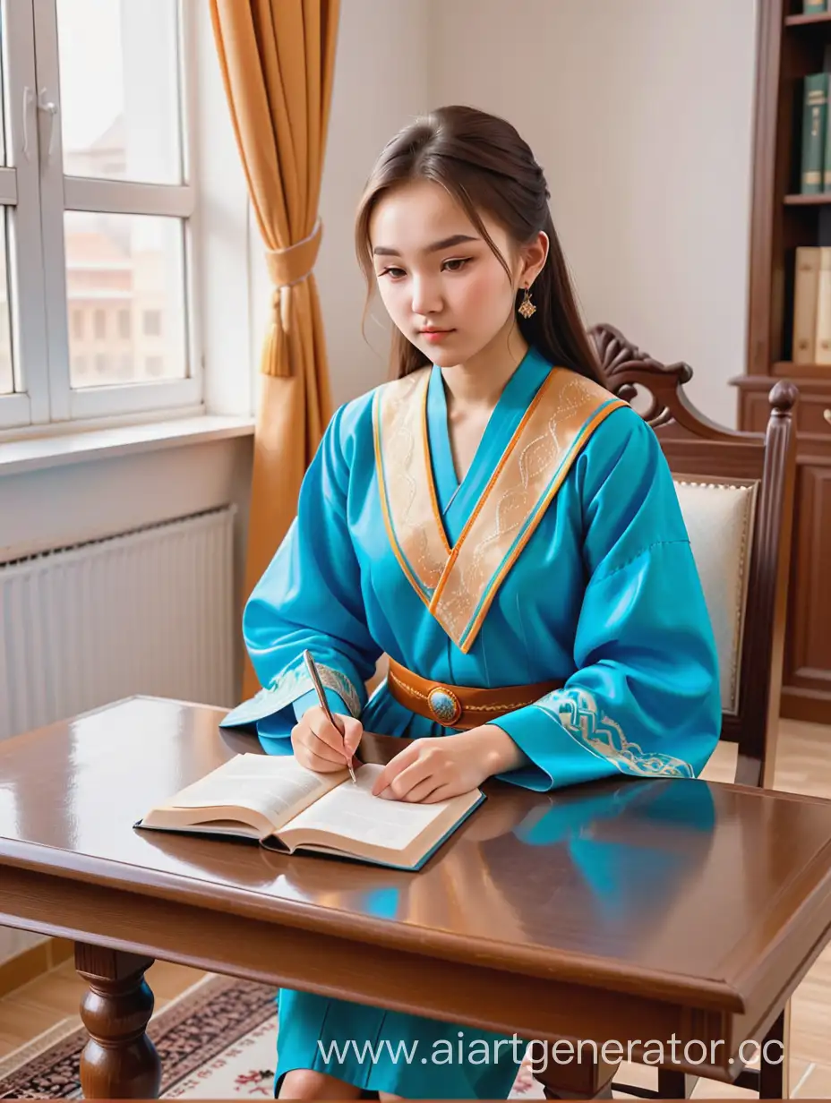 Young-Kazakh-IT-Student-Studying-Alone-in-Classic-Setting