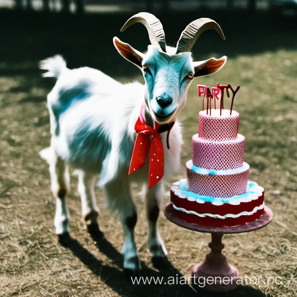 Playful-Goat-with-Colorful-Party-Hat