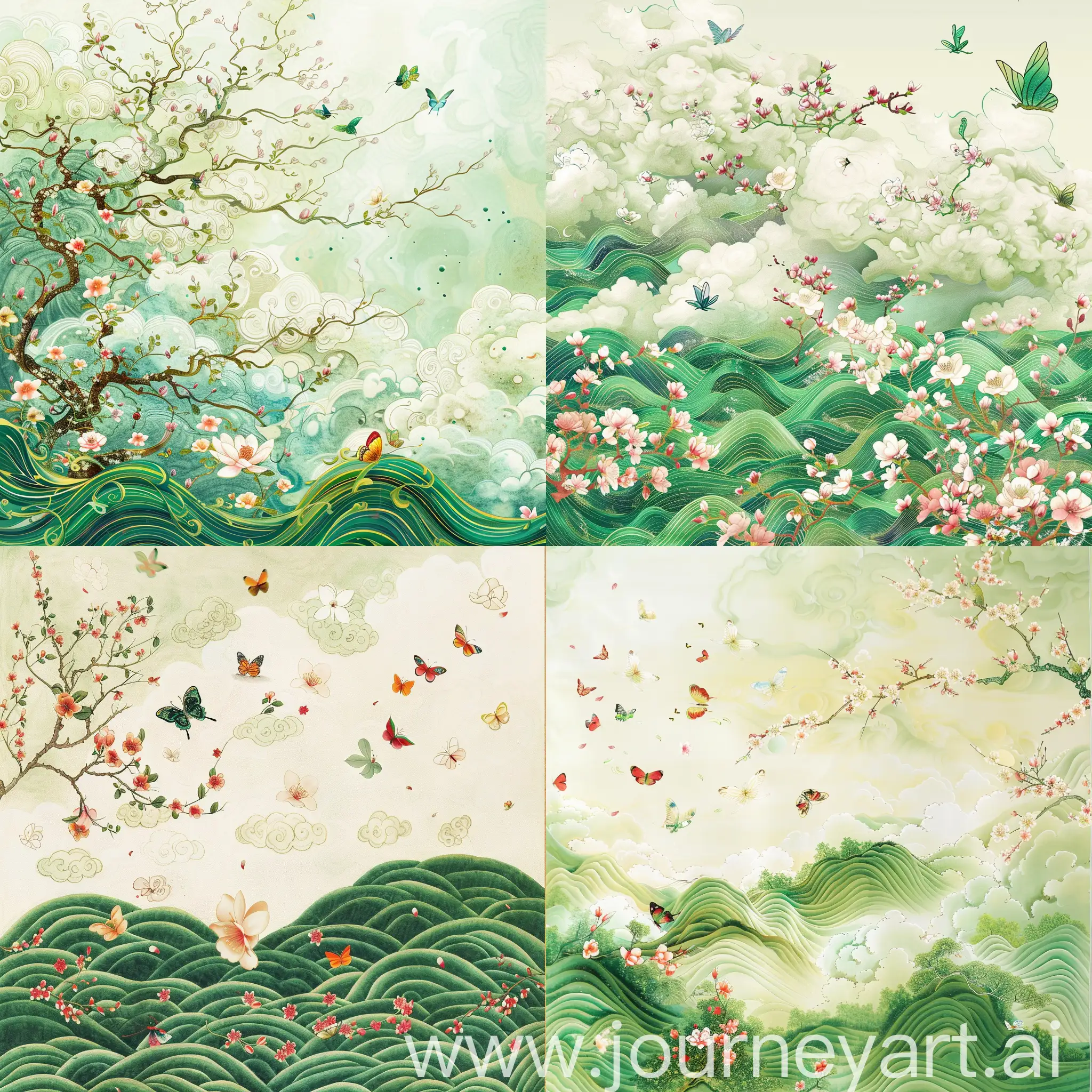 Vibrant-Spring-Blossoms-Magnolia-Flowers-Dancing-in-the-Wind