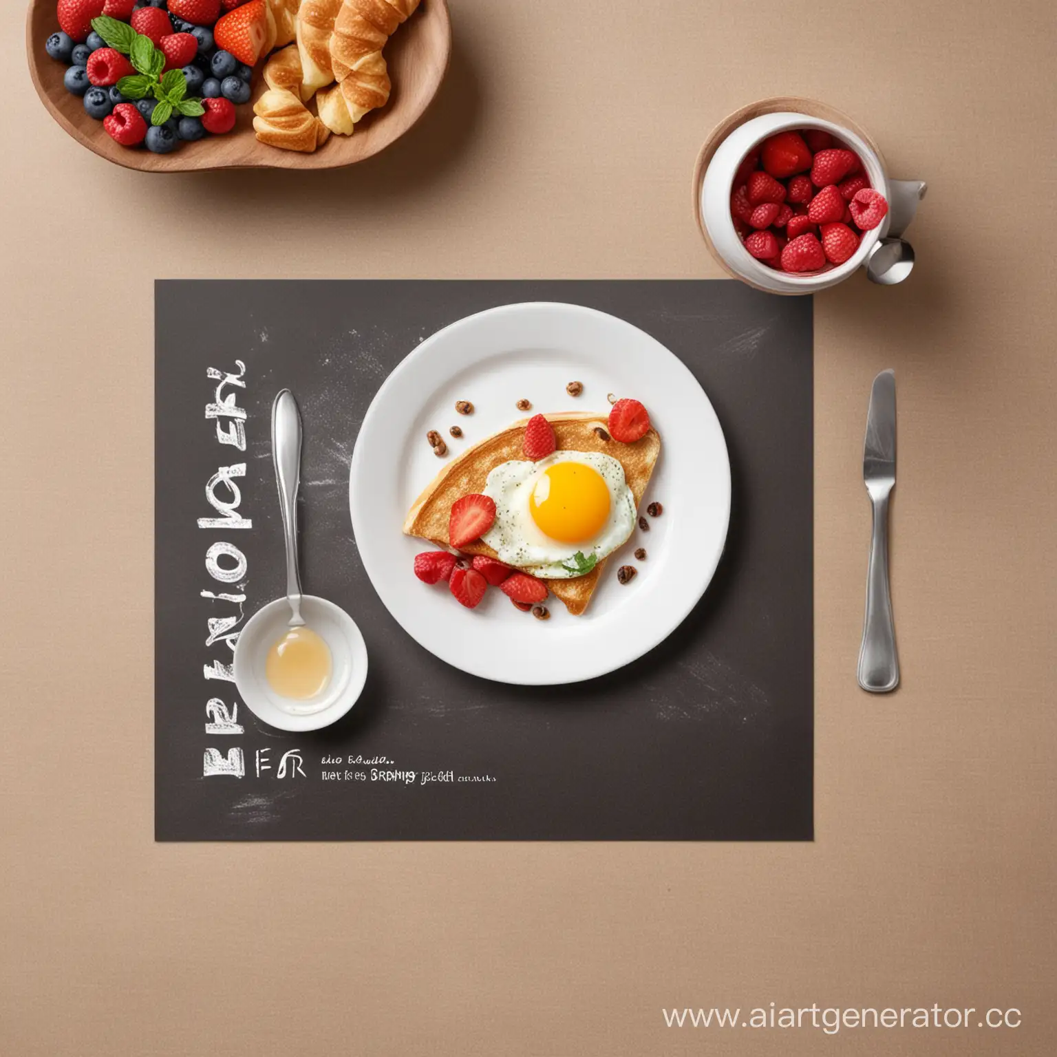 Создай фотографию для поста-приглошения на бизнес-завтрак на тему "продажи", без фотографии и рисунков еды
