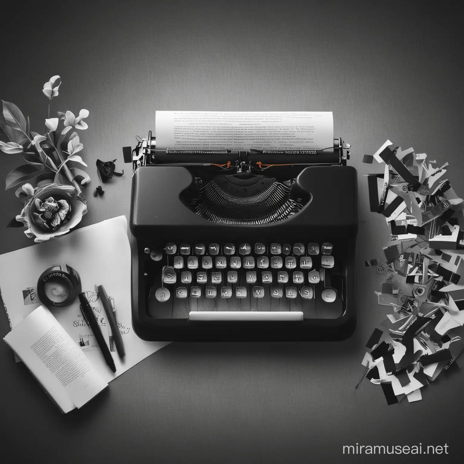 Monochrome Content Writing Creative Process in Shades of Grey