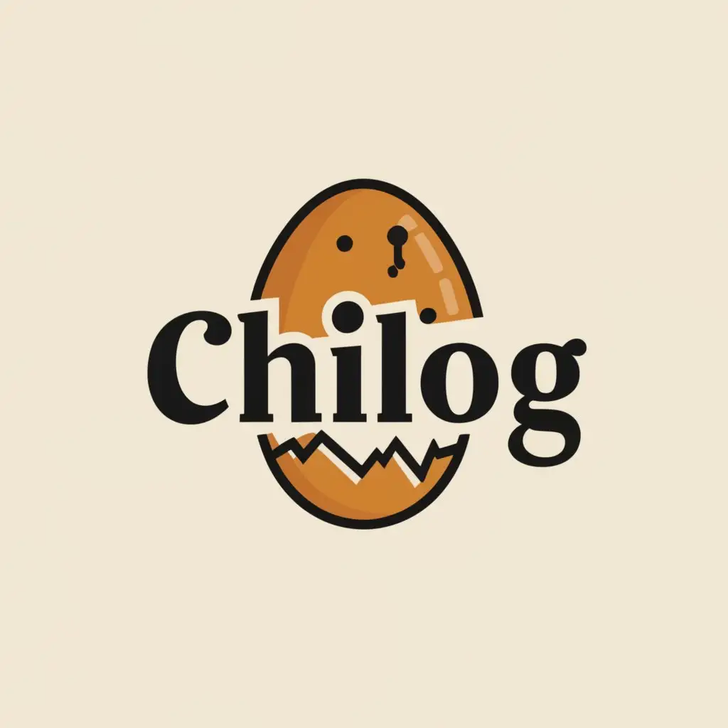 LOGO-Design-For-Chilog-Modern-Egg-Chicharon-Concept-on-Clear-Background