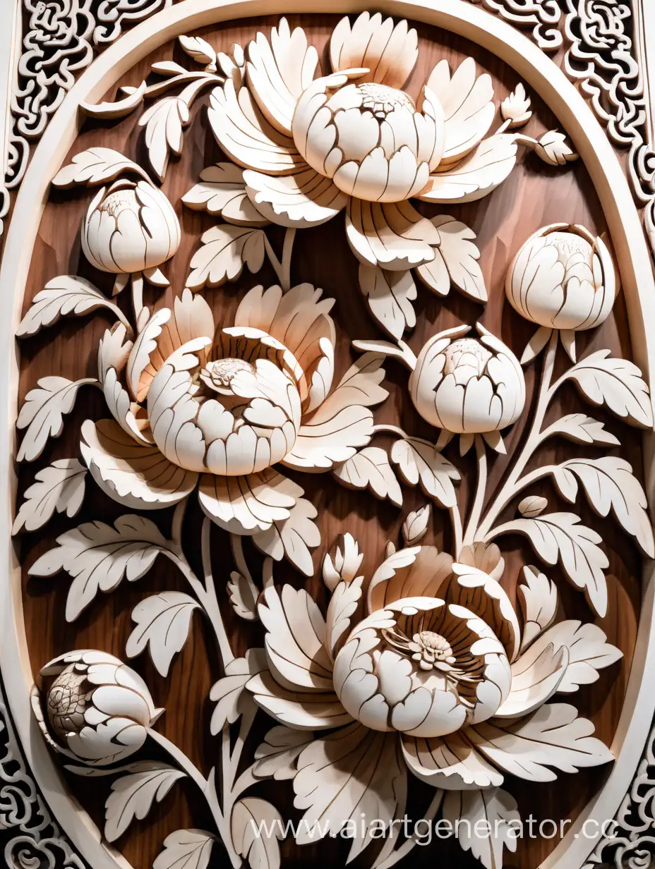 Elegant-BasRelief-Wooden-Peony-Flowers-in-Chinese-Style
