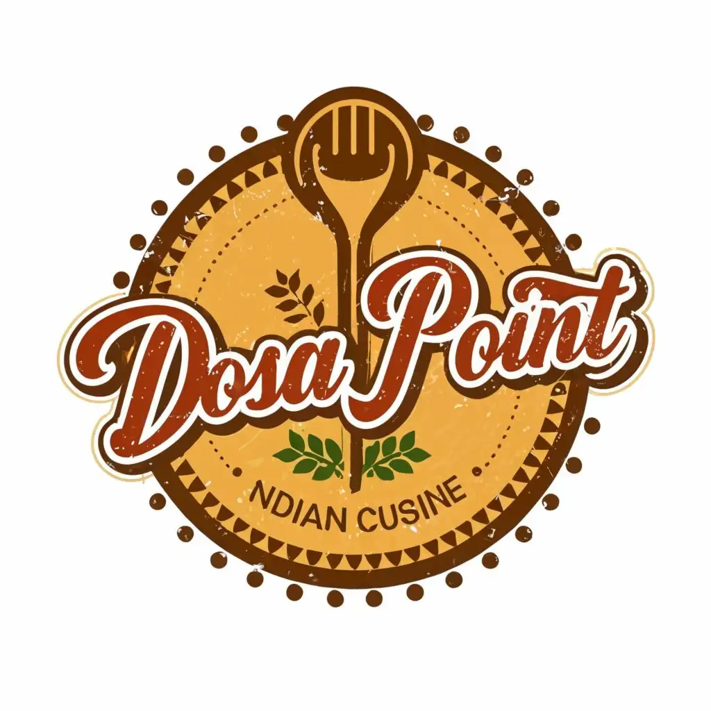 logo, Indian Cuisine, with the text "DOSA POINT", typography, be used in Restaurant industry