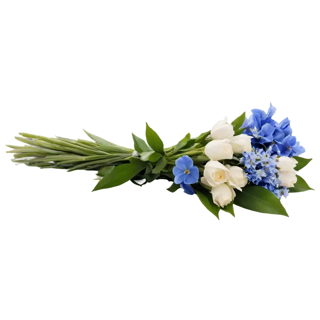 Exquisite Bouquet of White and Blue Flowers PNG Capturing Natures ...