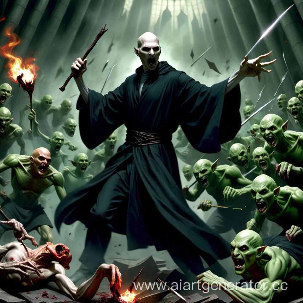 Voldemort kills goblins in the fantasy art bank