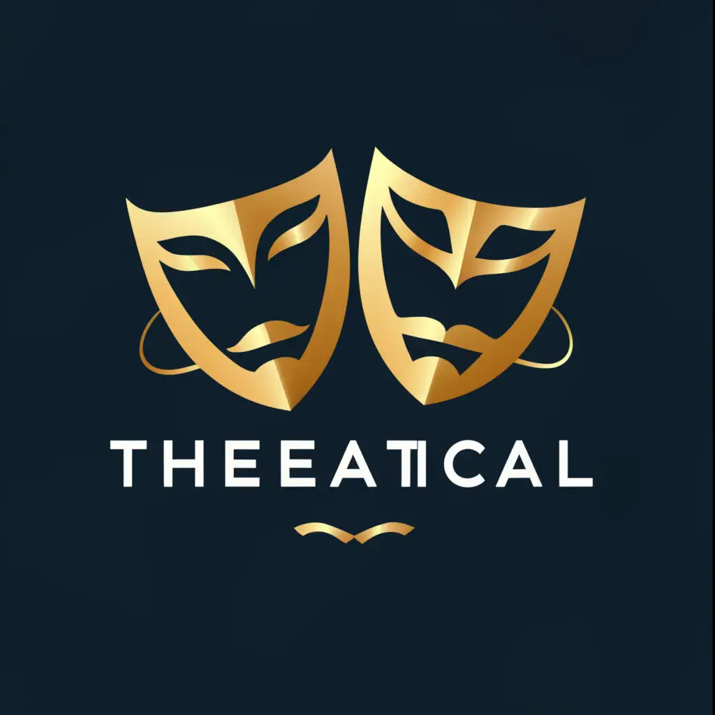 a logo design,with the text "Theatrical", main symbol:masks,Moderate,be used in Real Estate industry,clear background