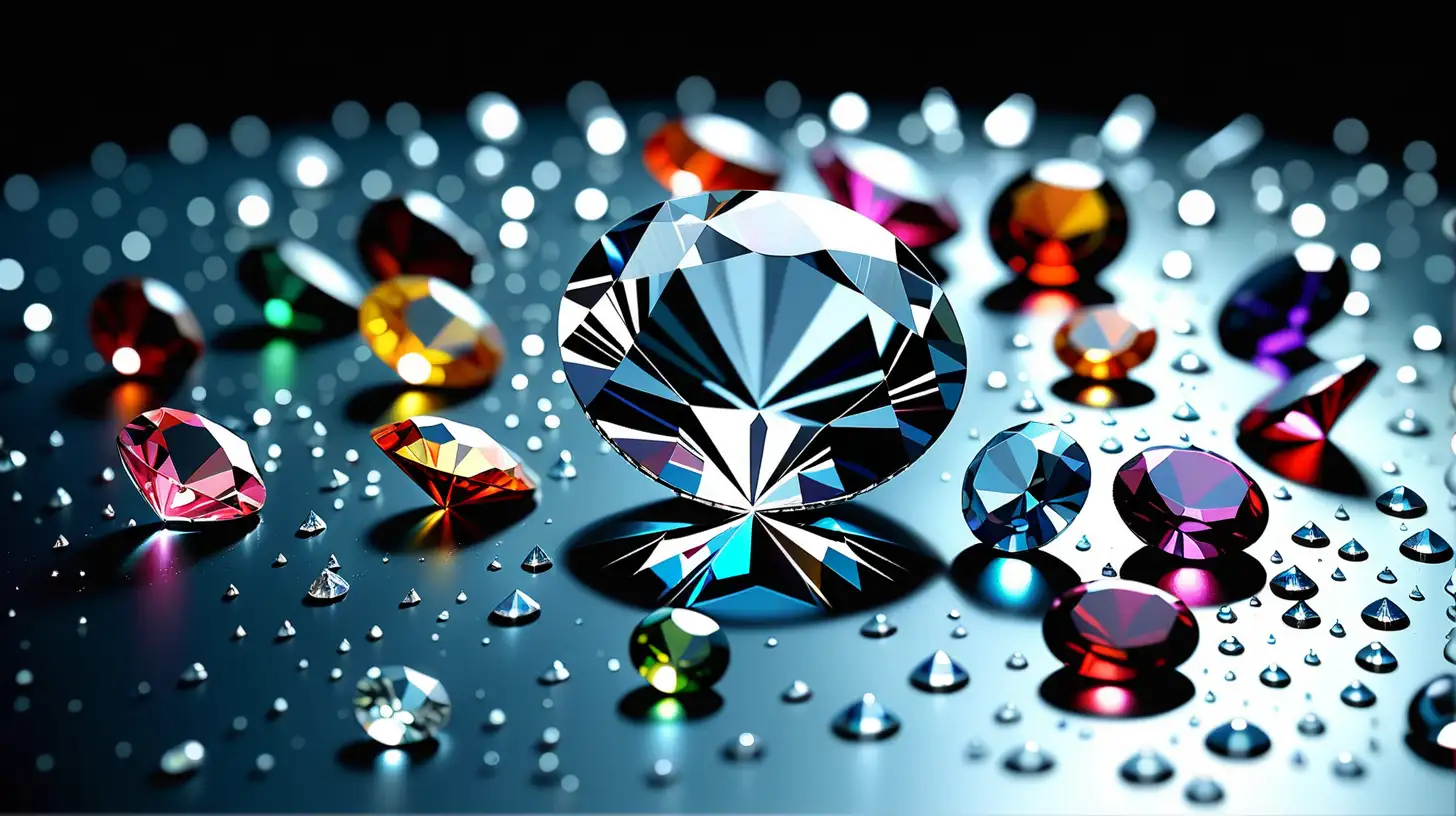 Glistening Gemstones in Dewy Water Droplets
