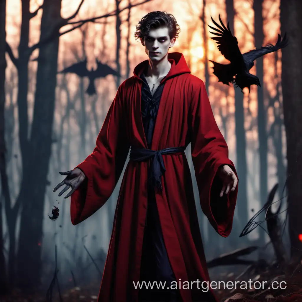 Demonic-Warlock-Unleashes-Dark-Magic-in-Enchanted-Forest-at-Sunset