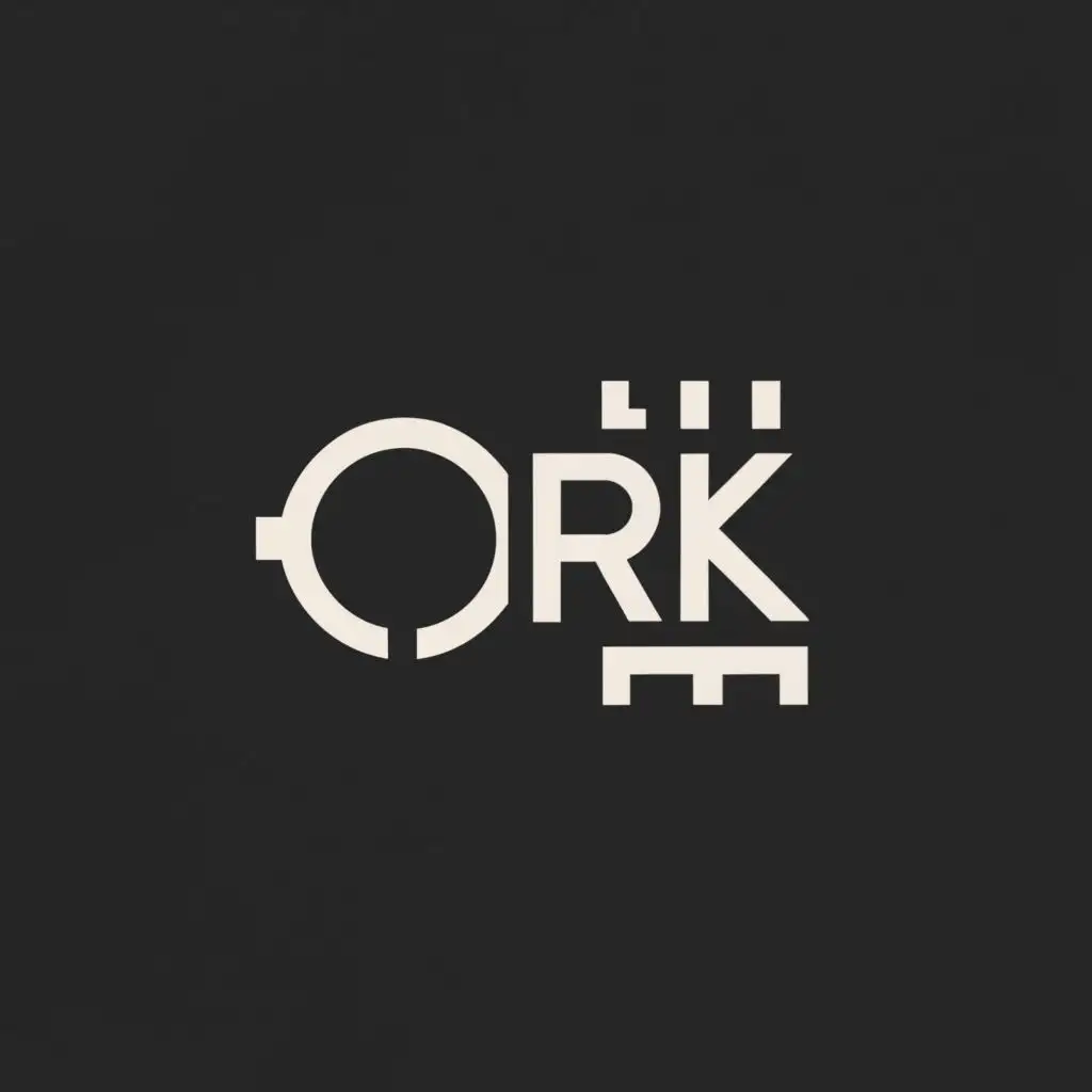 a logo design,with the text "URK", main symbol:an old key with the letters "U" "R" "K" instead of the teeth,Minimalistic,clear background