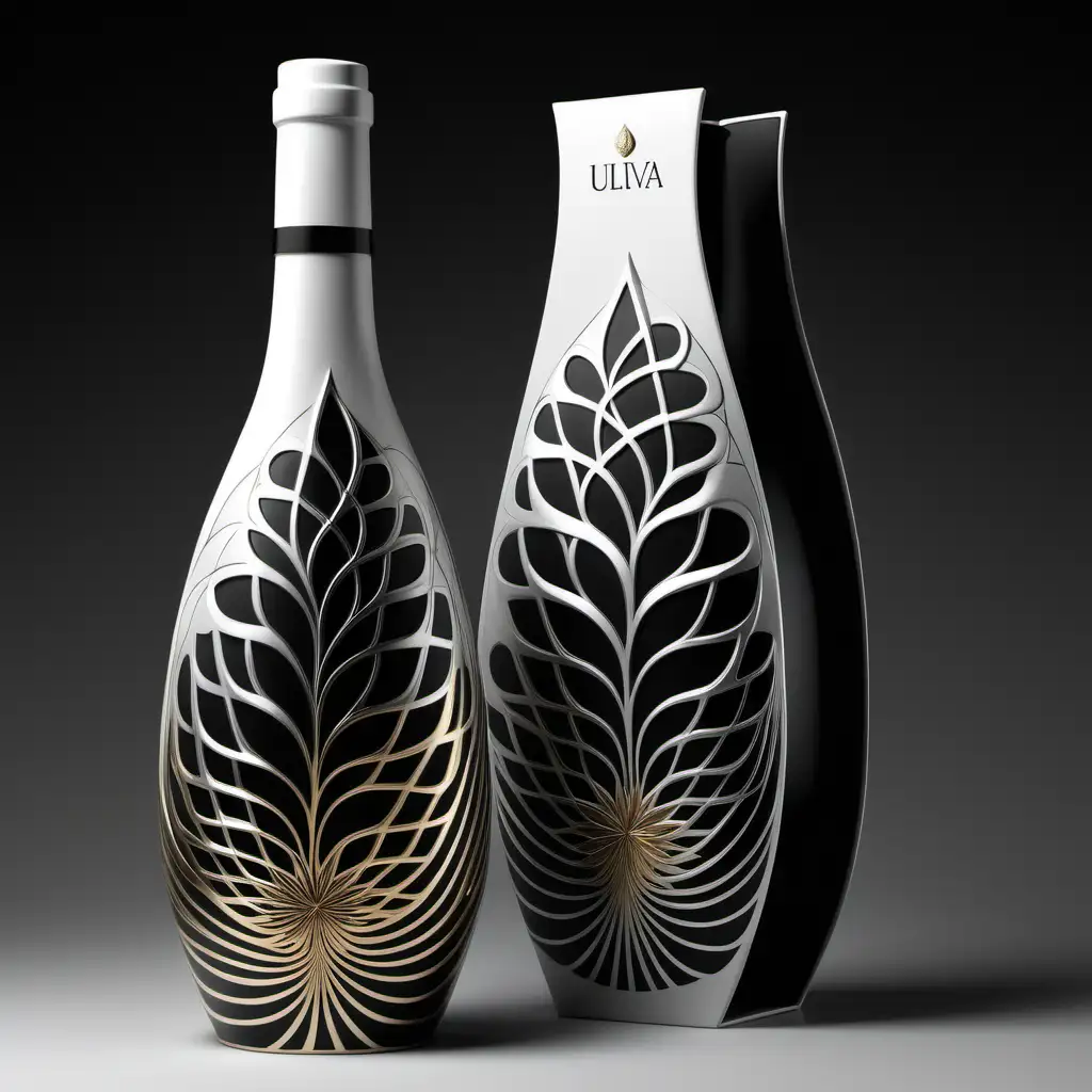 Ulva Purse Elegant HighEnd Wine Bottle Design with Abstract Allegorical Patterns