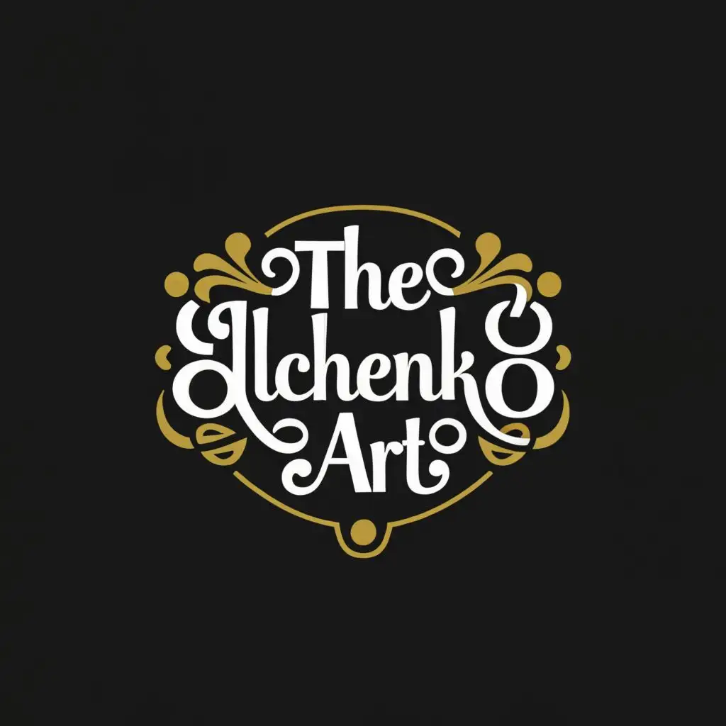 logo, inscription on a black background in one line, literary font, with the text "THE ILCHENKO ART", typography