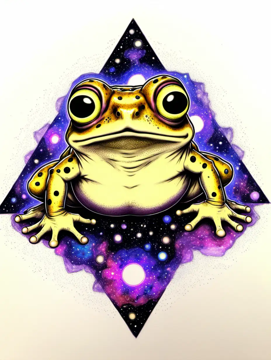 Simple drawing of hypnotoad with his eyes coloured like the galaxy