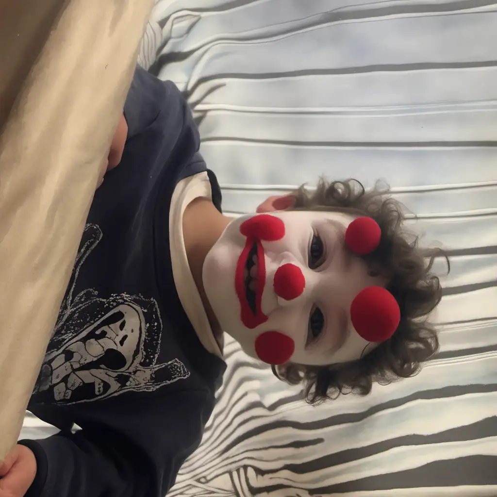 Joyful Portrait Capturing the Delight of My Son as a Clown