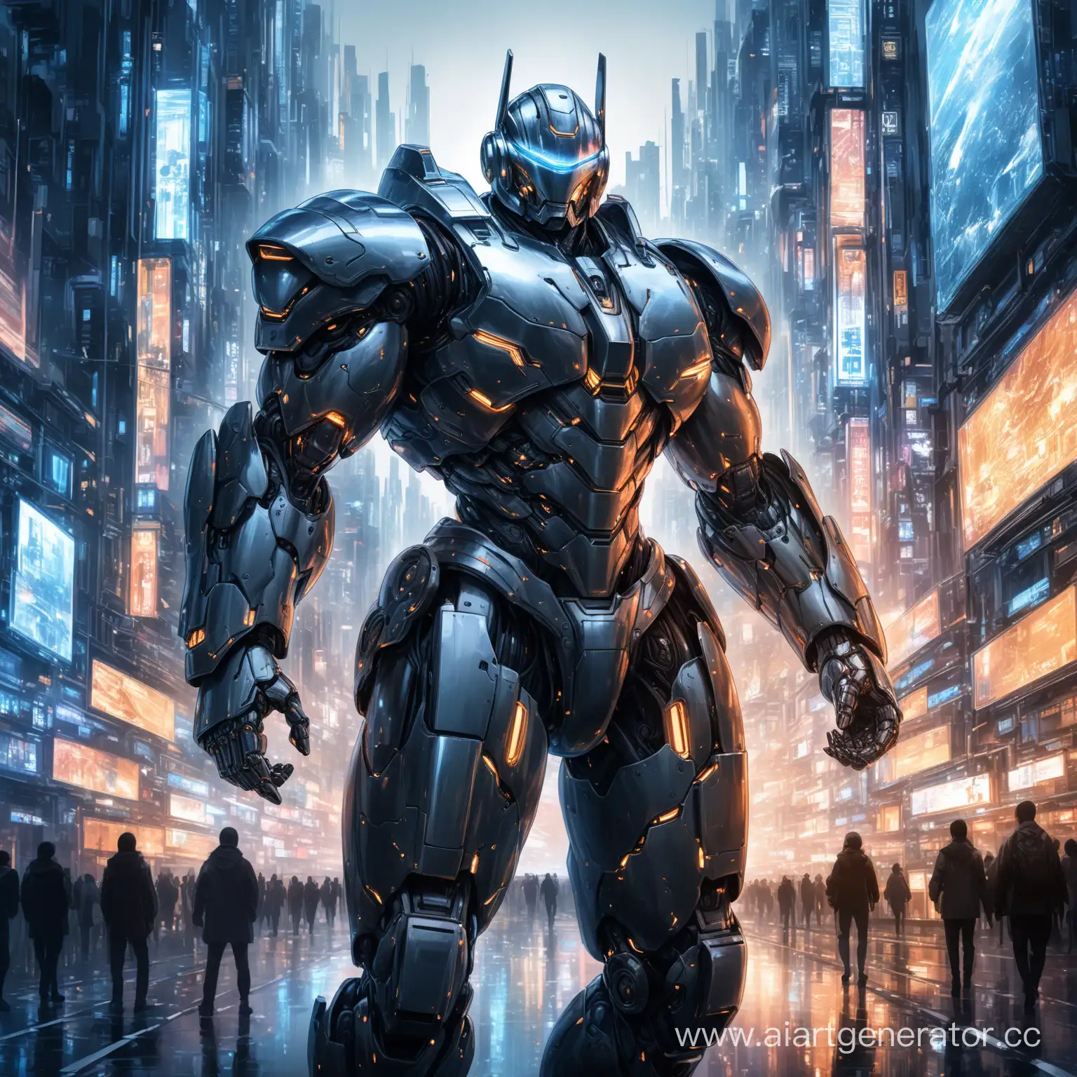 Futuristic-Robocop-3001-in-Black-FHATCAL-Warriors-Style
