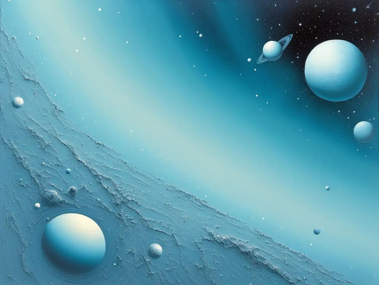 Serene Pale Blue Spacescape Illustration