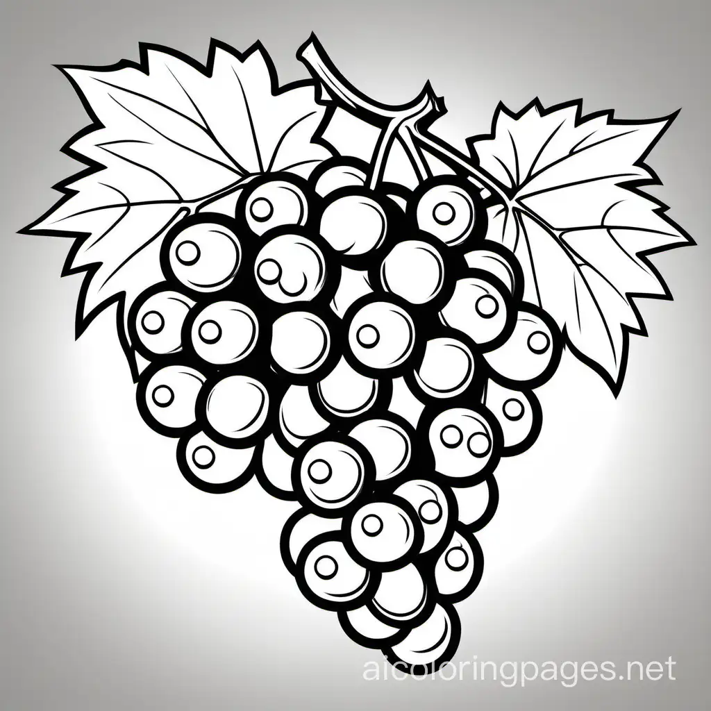 Simple-Cartoon-Bunch-of-Grapes-Coloring-Page