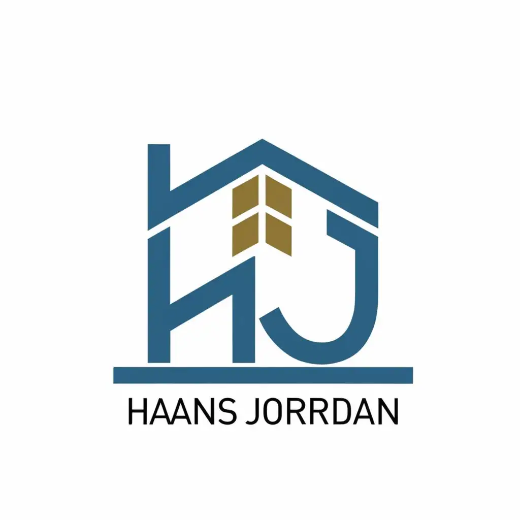 logo, HJ letter, with the text "HANS JORDAN", typography, be used in Real Estate industry