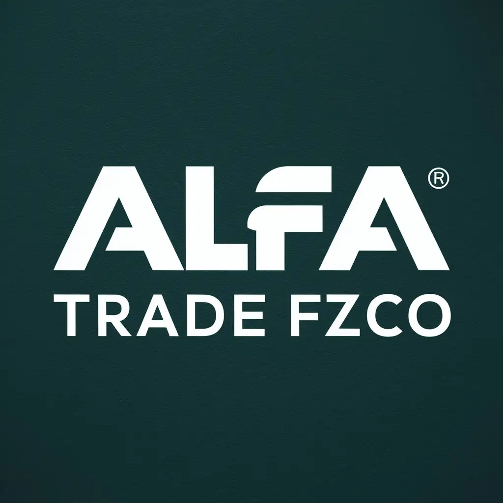 logo, printing equipment, with the text "ALFA TRADE FZCO", typography