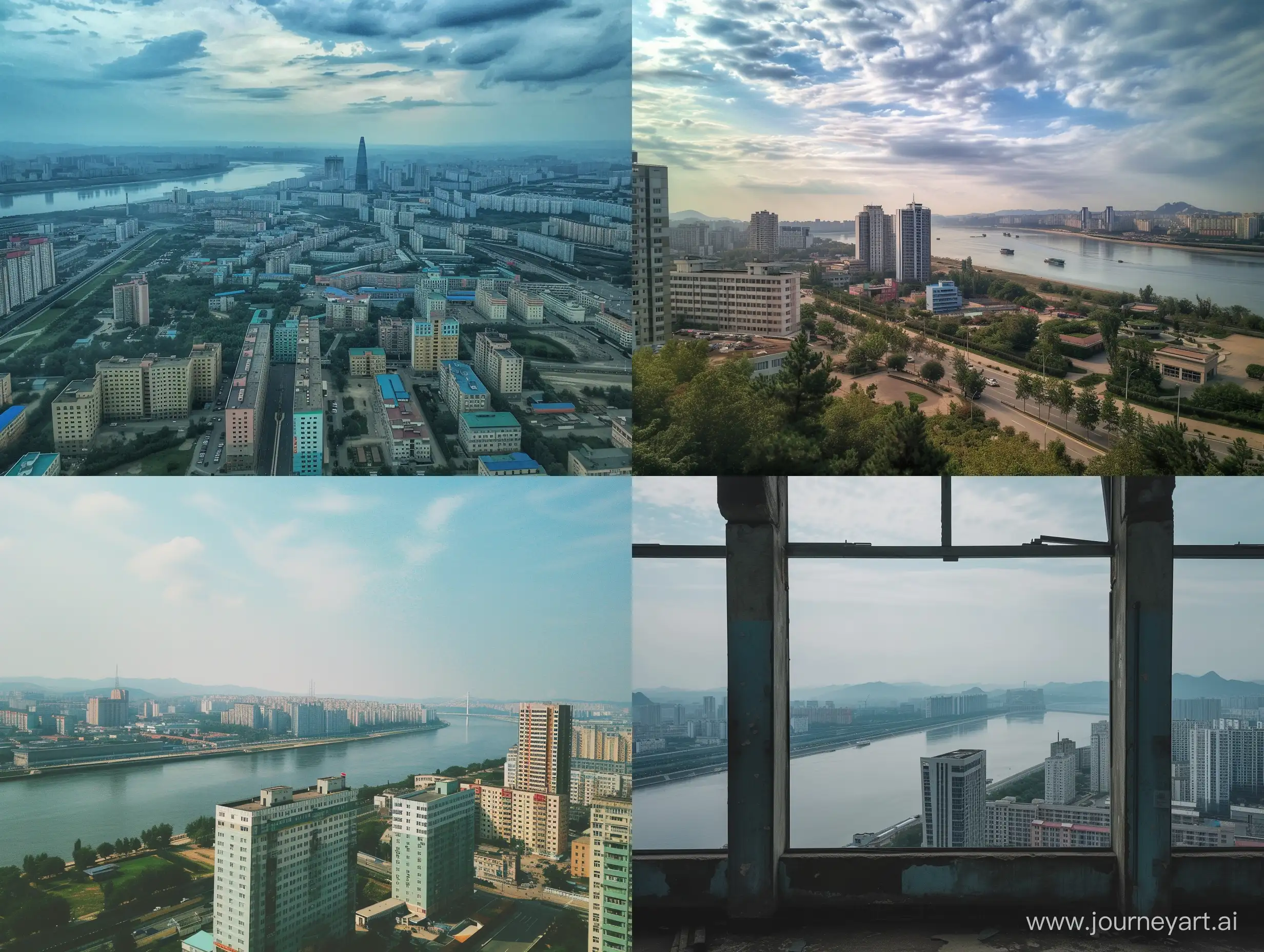Panoramic-Raw-Style-Photography-of-Pyongyang-Cityscape