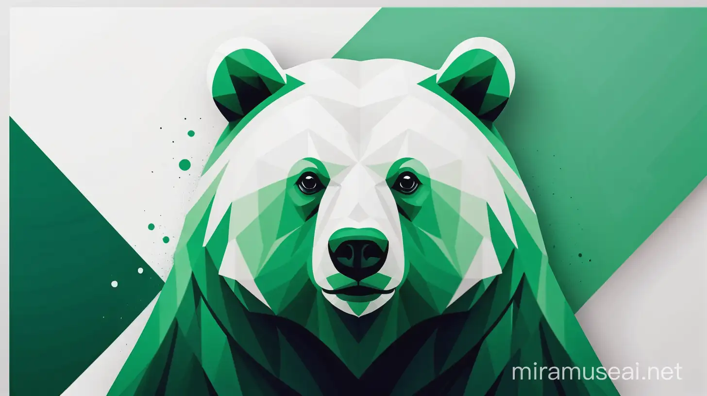 abstract bear green and white poster design