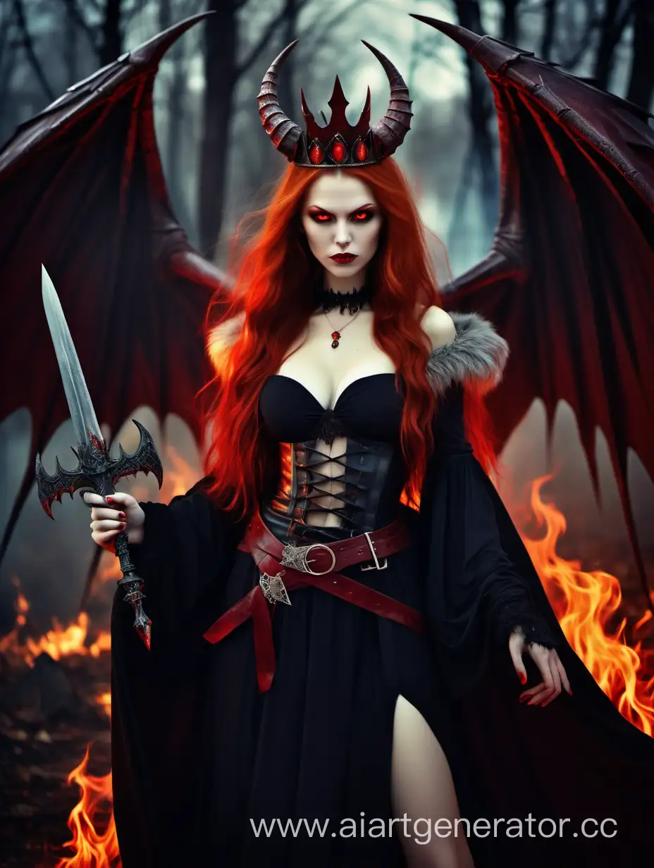 Enchanting-Vampire-Queen-and-Princess-Daughters-Amidst-Fiery-Transformation