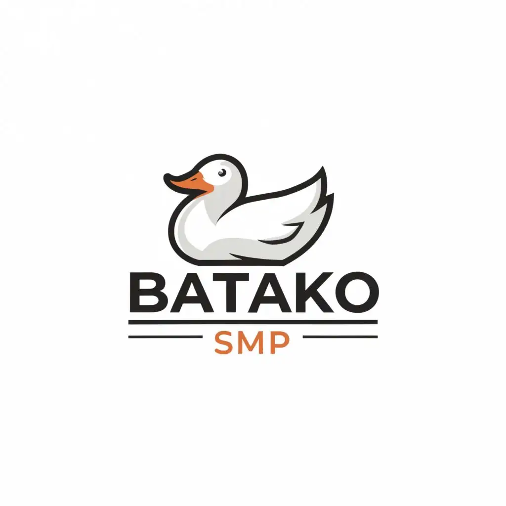 LOGO-Design-For-BATAKO-SMP-Elegant-White-Duck-Emblem-with-Distinct-Typography