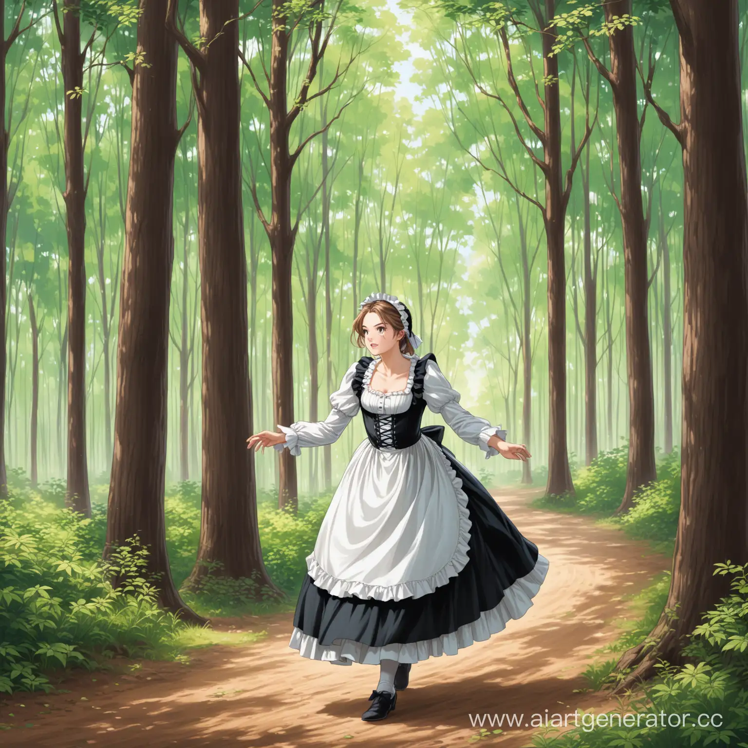 18th-Century-Maid-Exploring-Forest-Enchantment