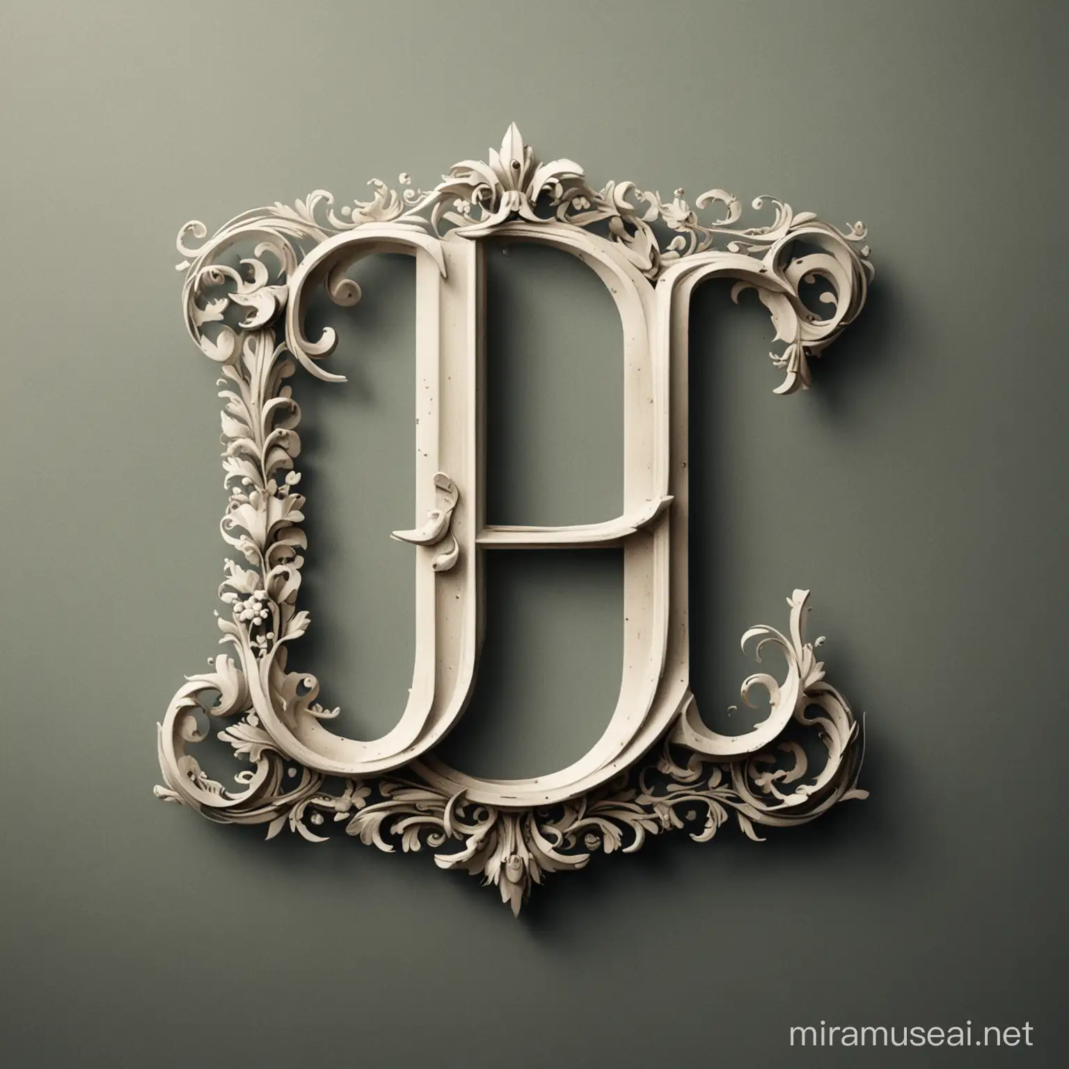 Elegant Monogram Design with Letters J and E