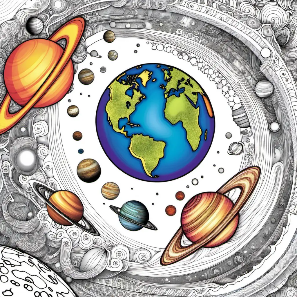 THE PLANET COLORING BOOK COVER , WITH SOME COLOR
