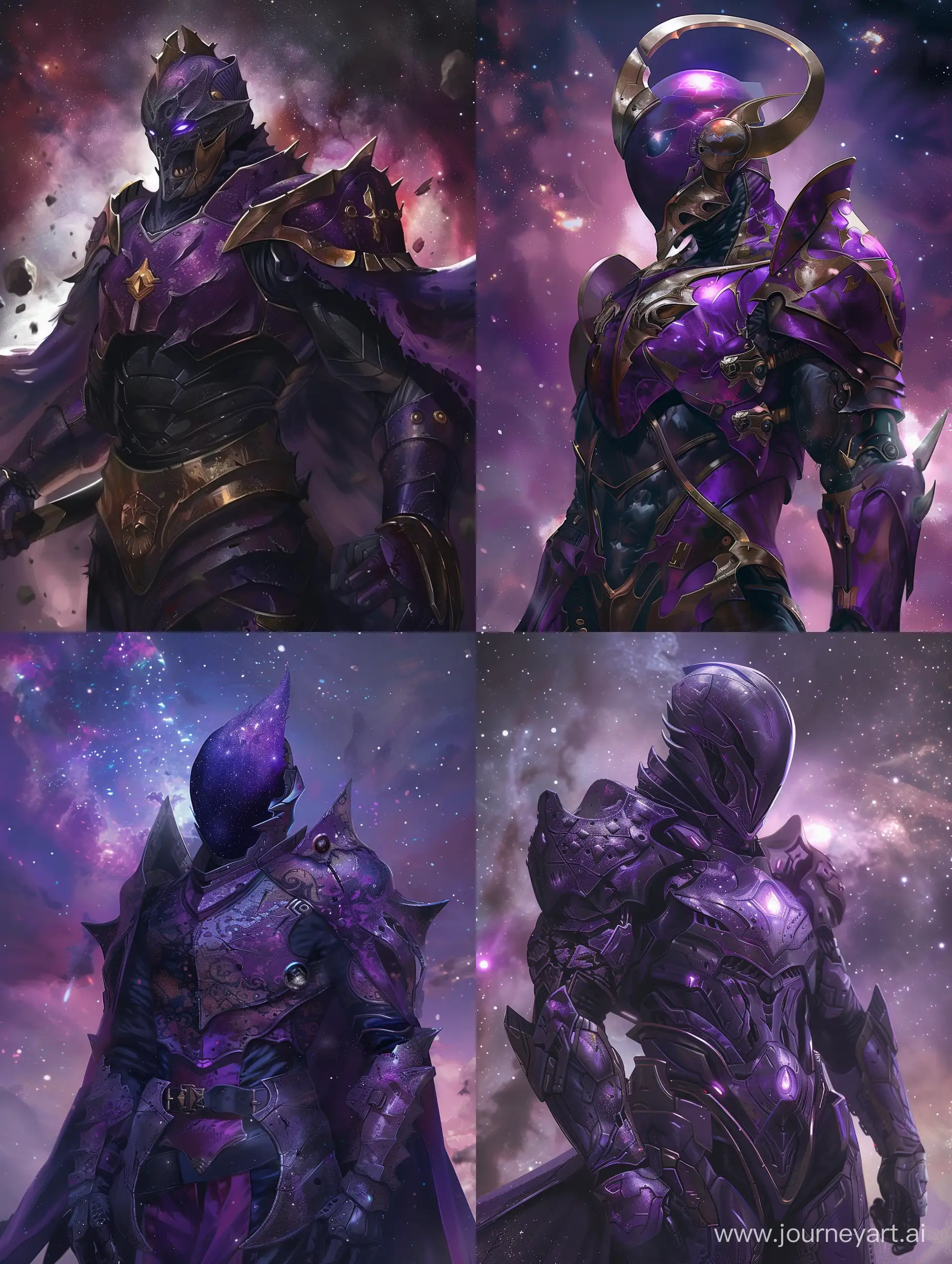 SciFi-Manga-Character-in-Void-Galaxy-with-Purple-Armor-and-Eyesless-Mask