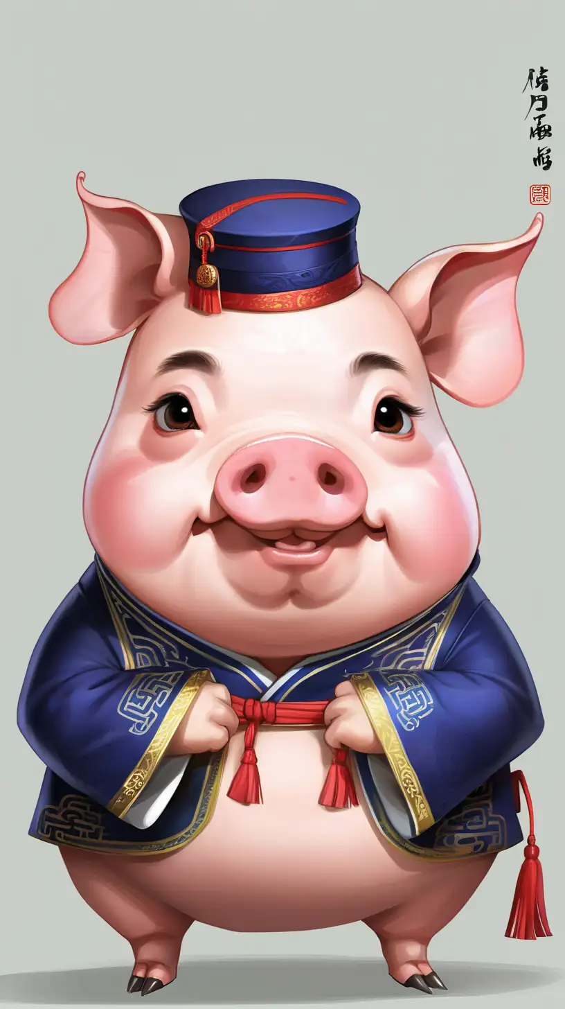 Stylish Chinese Pig with Unique Charm