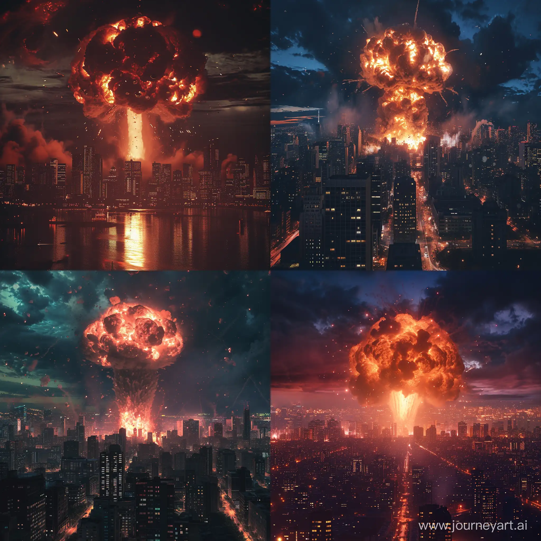 Destructive-Nuclear-Explosion-Engulfs-Night-Cityscape-in-4K