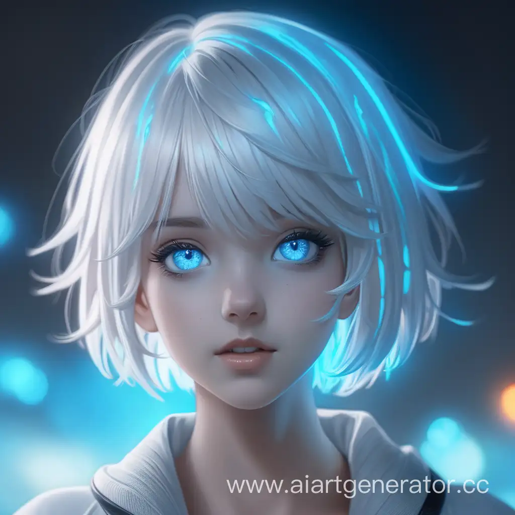 Stunning-Beauty-with-White-Short-Hair-and-Blue-Glowing-Eyes