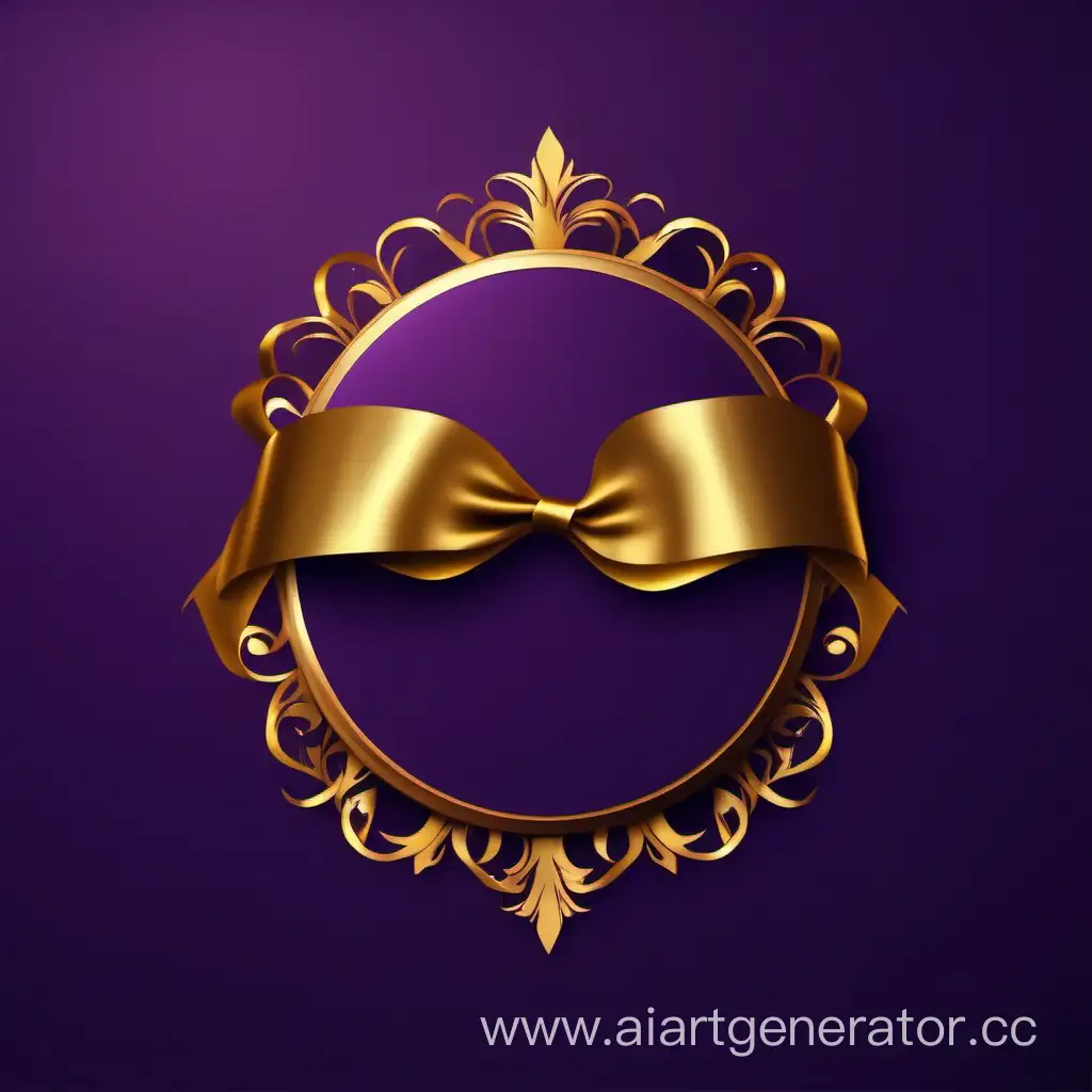 Elegant-Dark-Purple-Background-with-Gold-Ribbons