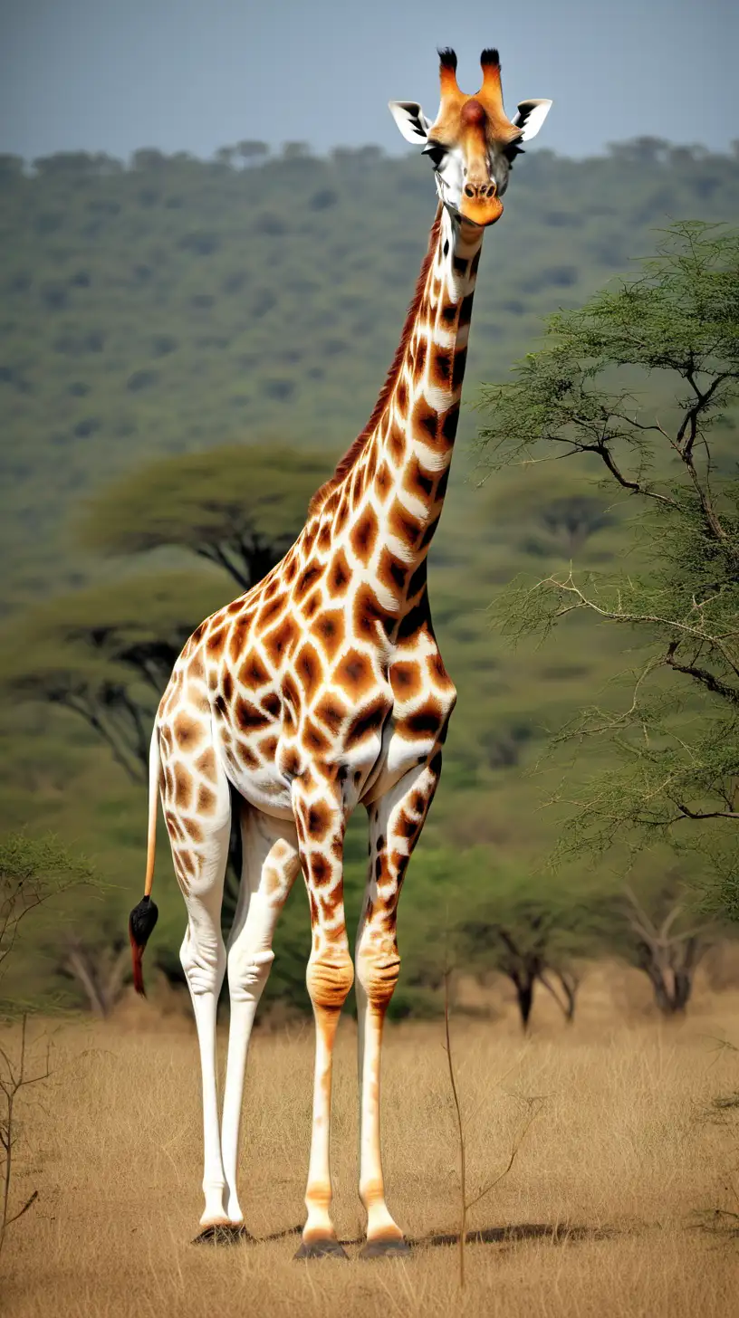 Majestic Giraffe Grazing in Serengeti Plains