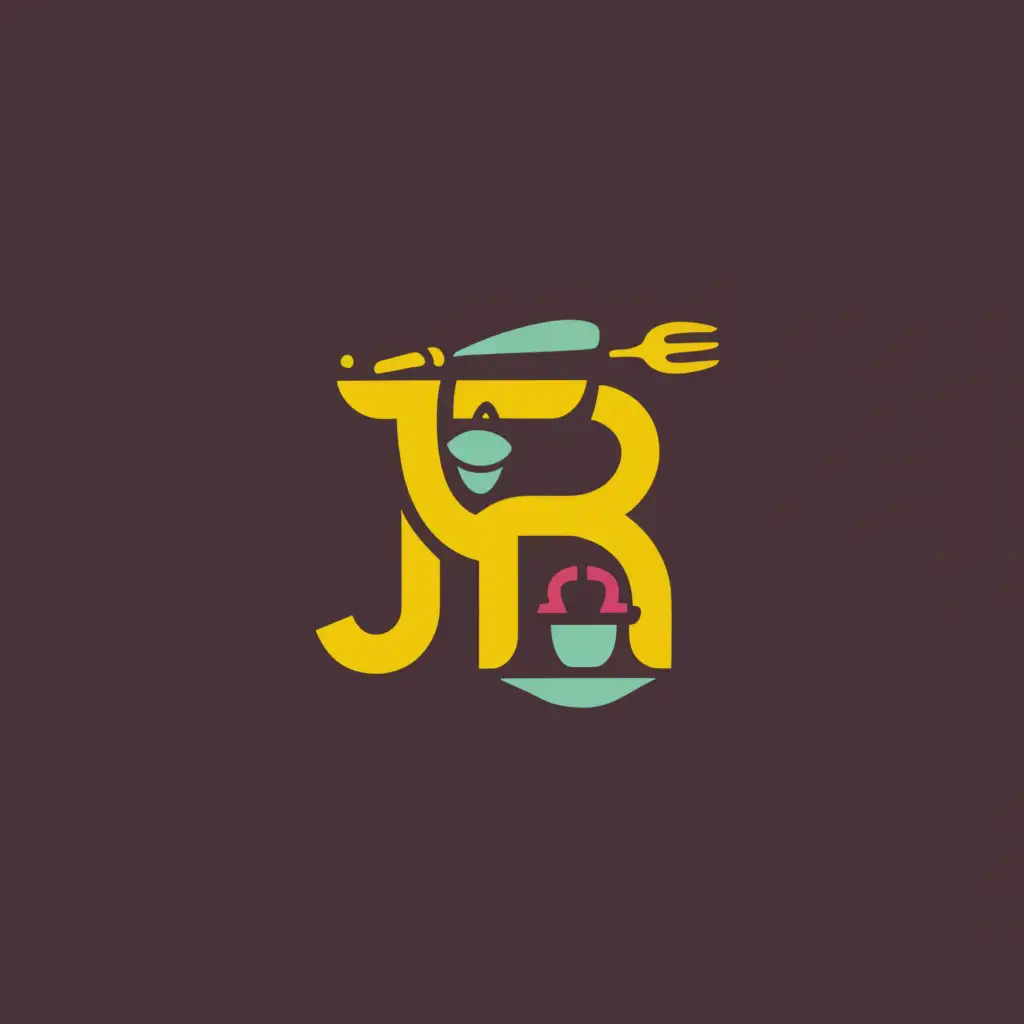 a logo design,with the text "JR", main symbol:foodie,complex,clear background