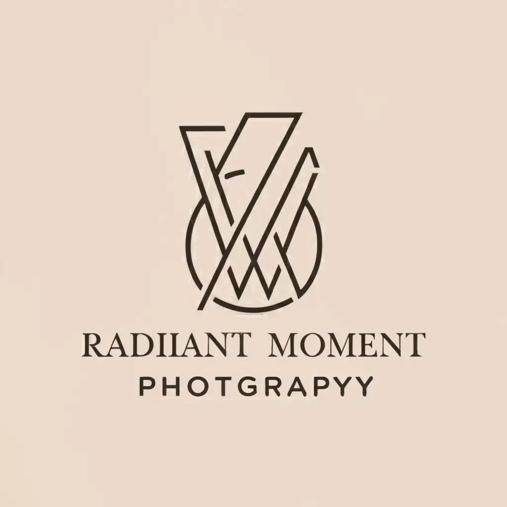 a logo design,with the text "RADIANT MOMENT PHOTOGRAPHY", main symbol:LETTERS WEDDING,Moderate,be used in Events industry,clear background