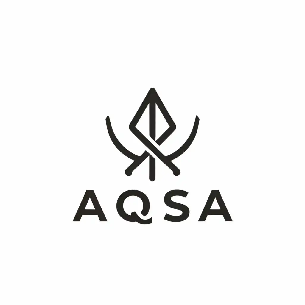 a logo design,with the text "aqsa", main symbol:war,Moderate,clear background