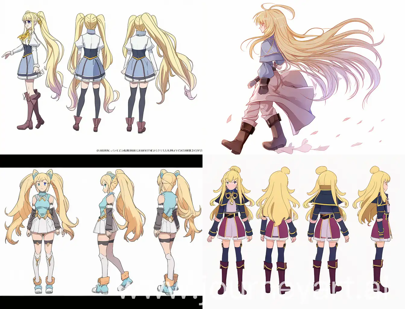 full body turn around character of a blonde long haired girl