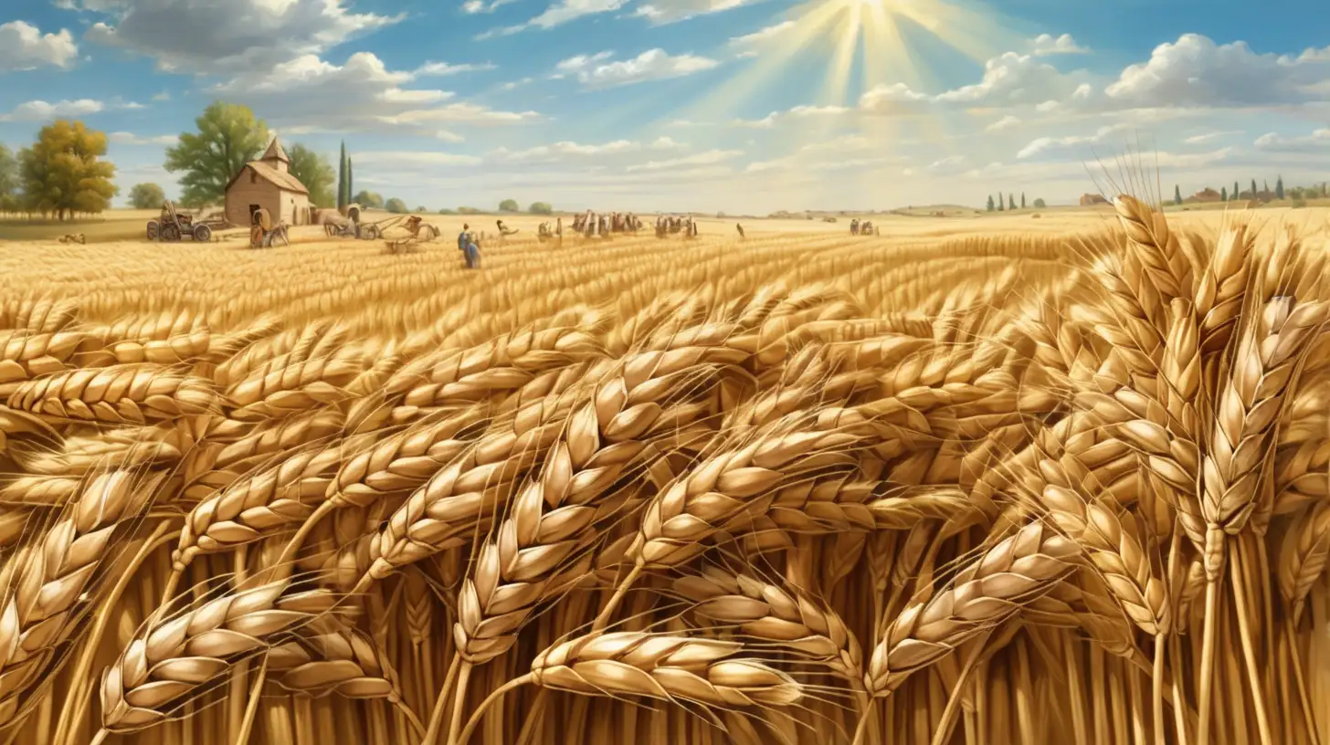Harvesting Abundance in Biblical Fields on a Sunny Day