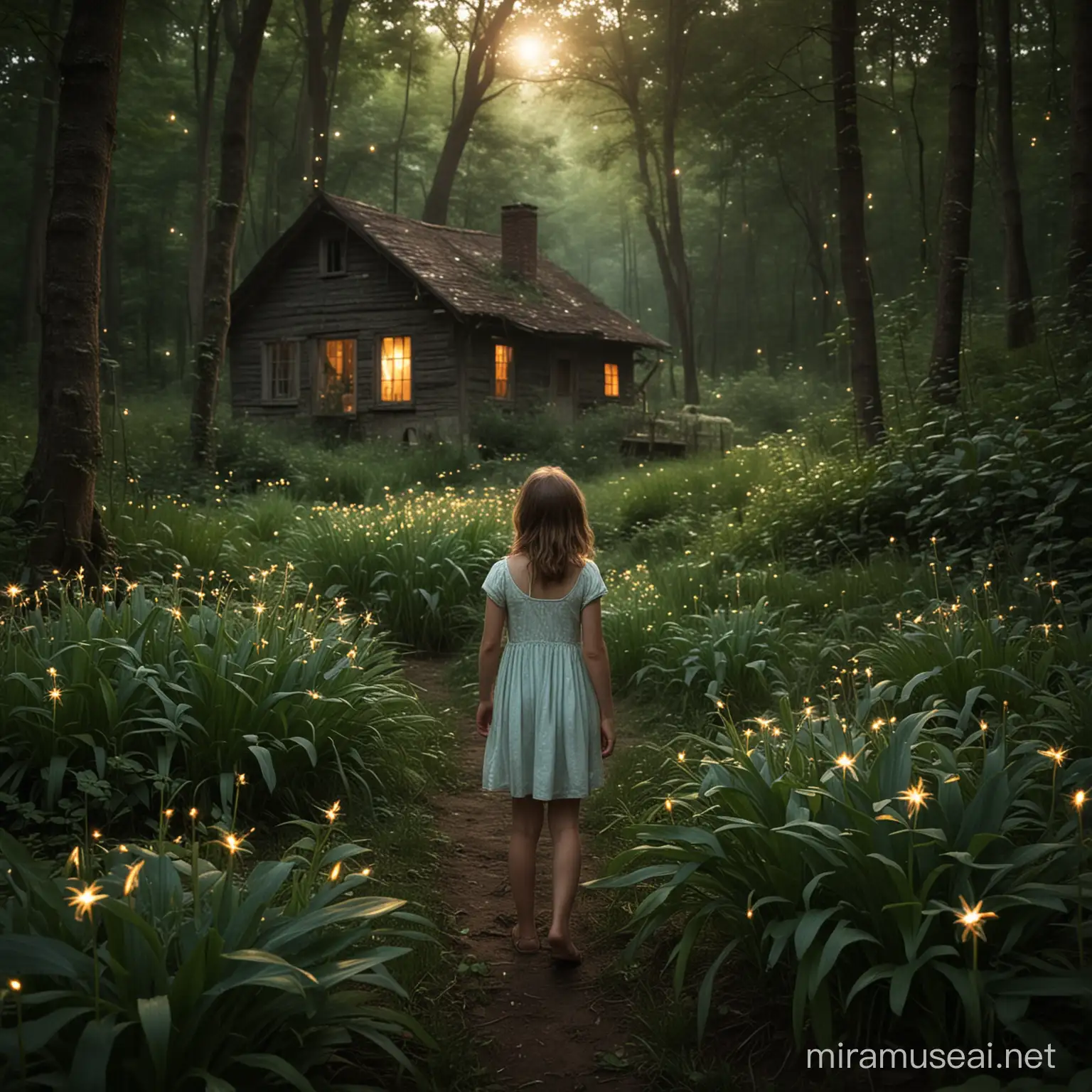 Enchanting Discovery Lilys Encounter with Fireflies in a Hidden Glade