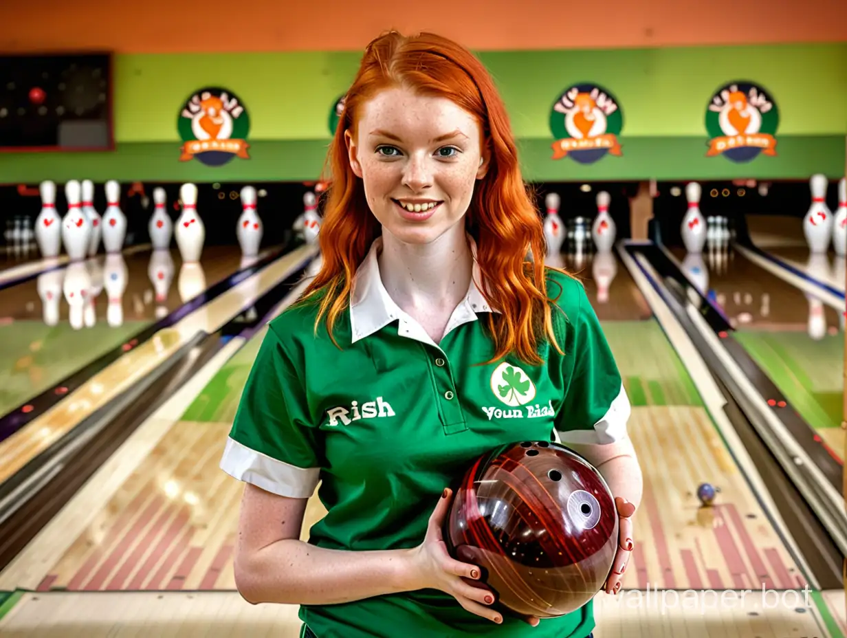 Redheaded-Irish-Woman-Bowling-in-a-Vibrant-Alley