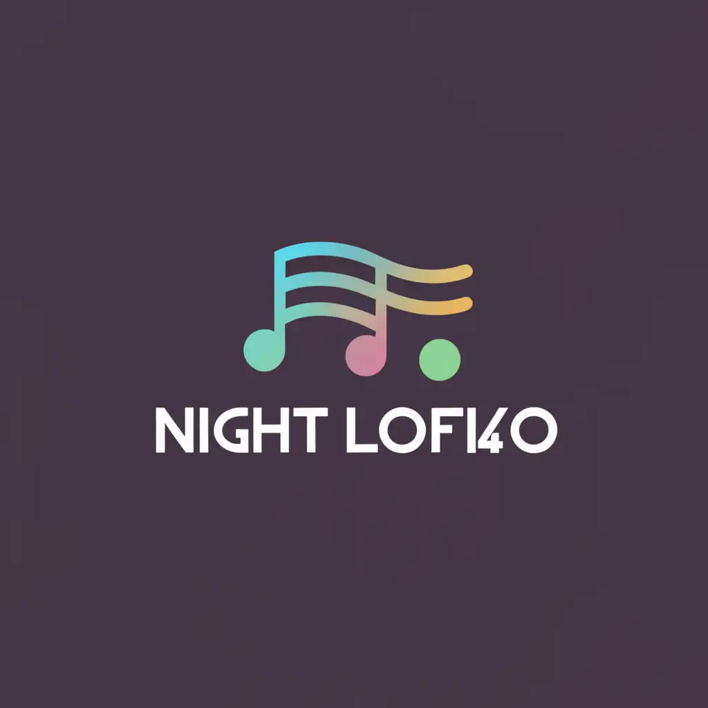 a logo design,with the text "Night lofi4.O", main symbol:Song,Moderate,clear background