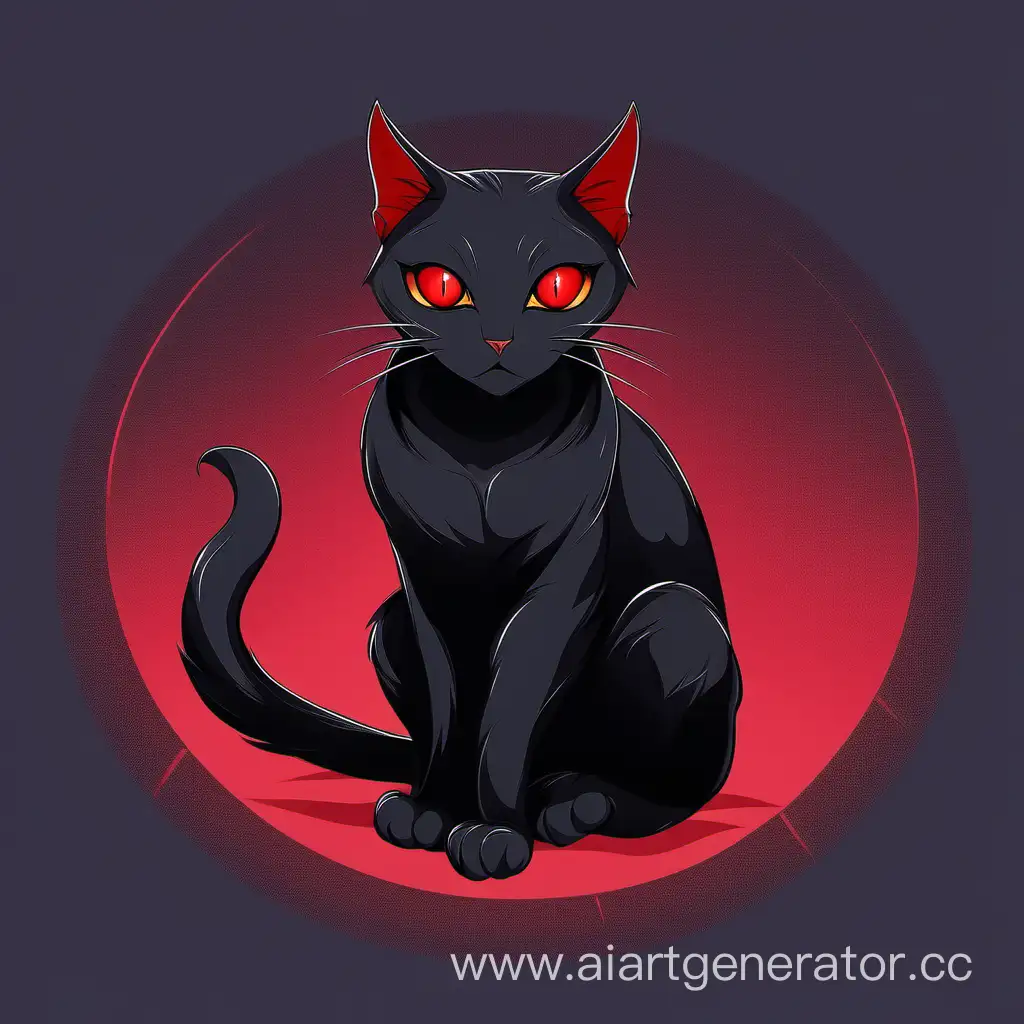 Mysterious-Black-Cat-with-Fiery-Red-Eyes