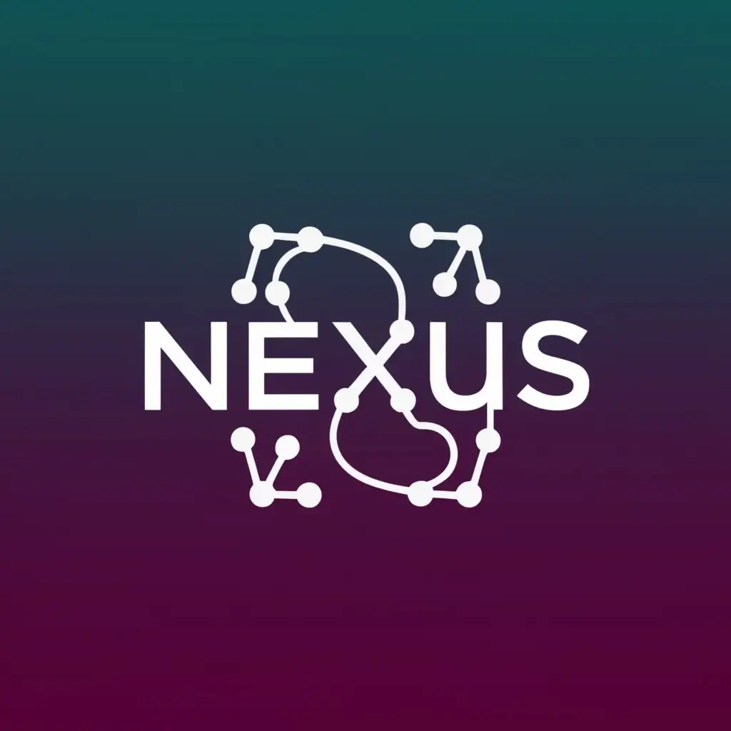 a logo design,with the text "Nexus", main symbol:wires/connections purple,Minimalistic,be used in Internet industry,clear background