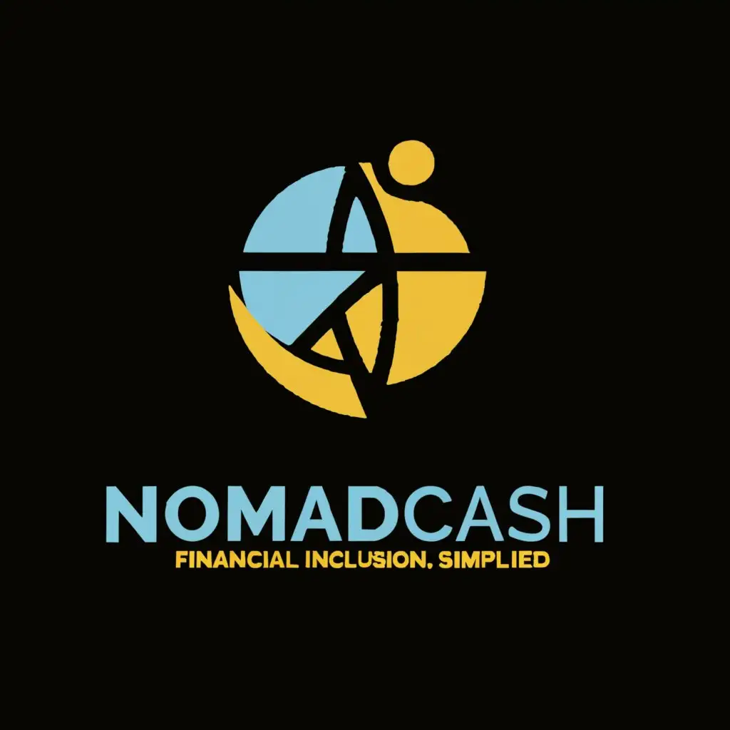 a logo design,with the text "NomadCash", main symbol:Financial Inclusion. Simplified.\nA Secure and Innovative Mobile Multicurrency Wallet,Moderate,be used in Finance industry,clear background