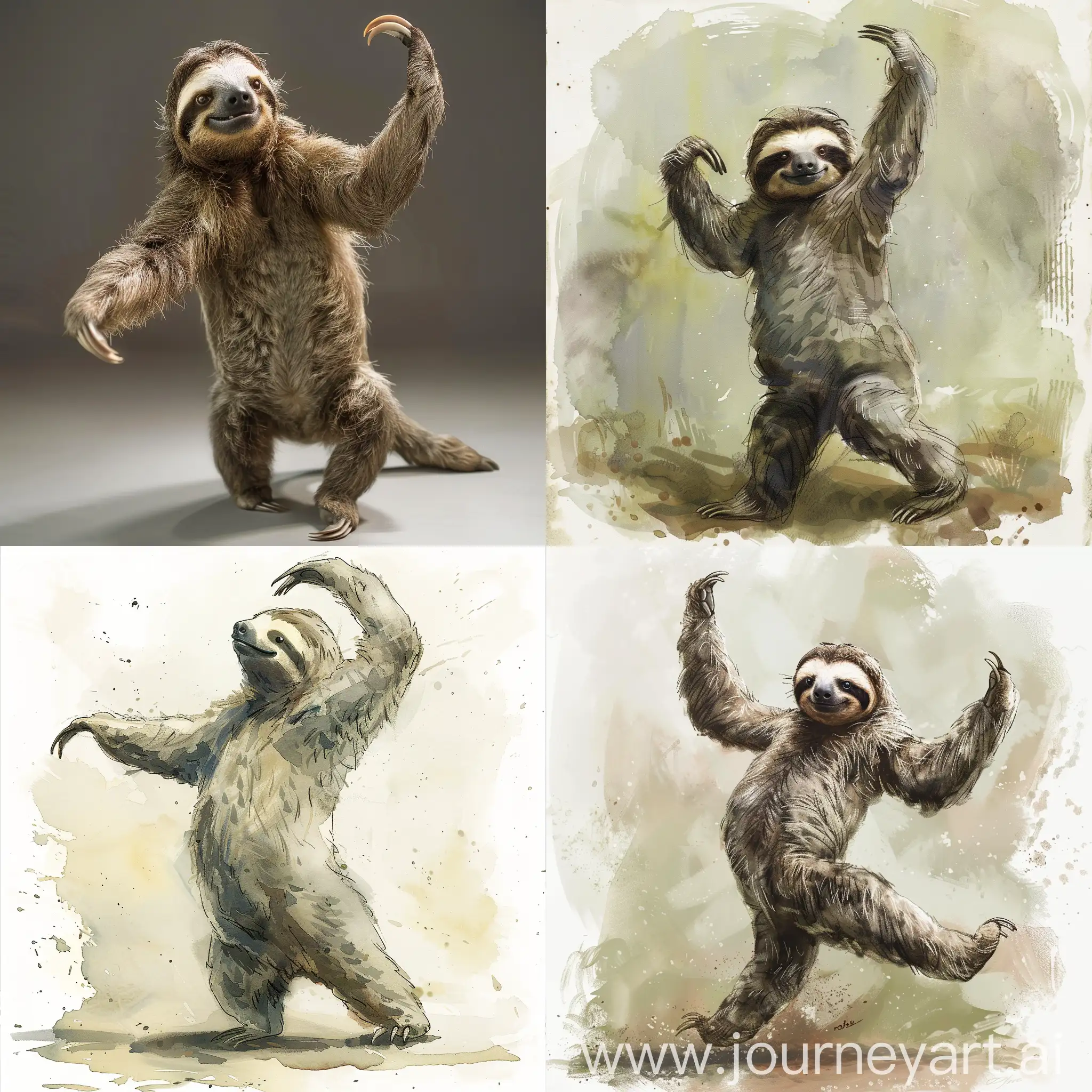 Playful-Dancing-Sloth-Art