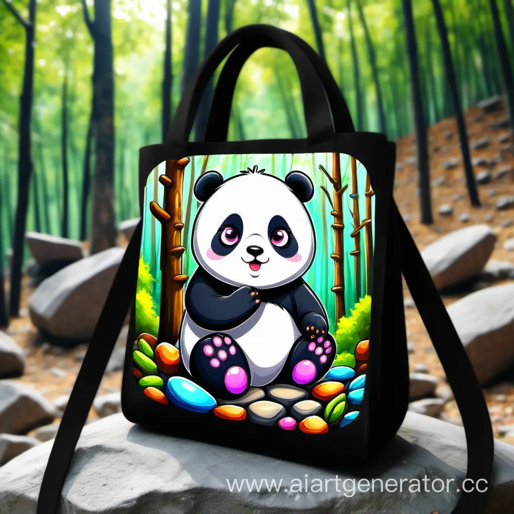 Adorable-Pandathemed-Womens-Bag-in-Forest-Setting